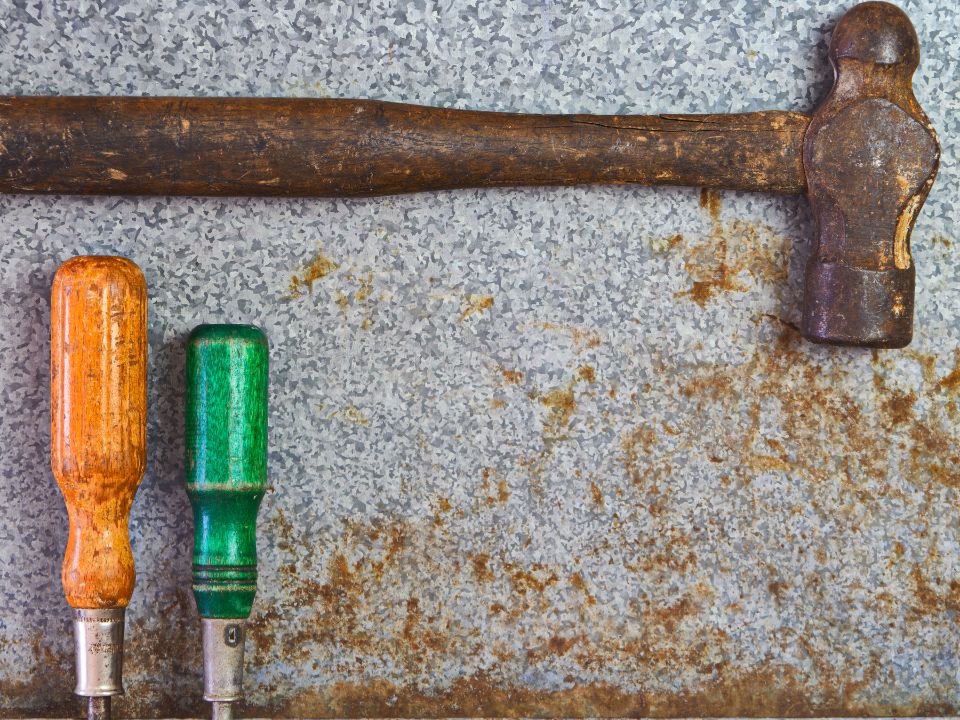 Hammer and screwdrivers